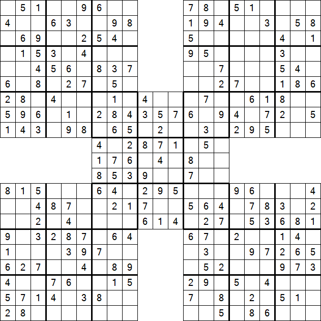 Samurai Sudoku - Easy