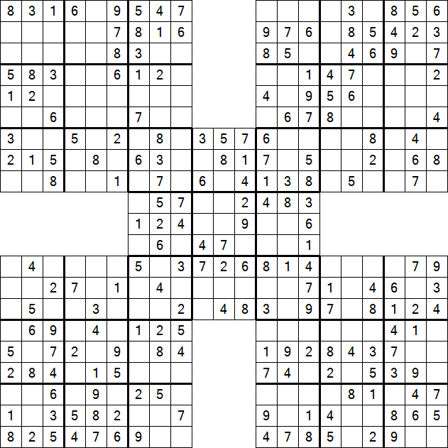 Samurai Sudoku - Easy