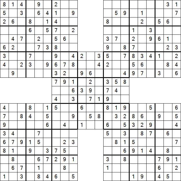 Samurai Sudoku - Easy