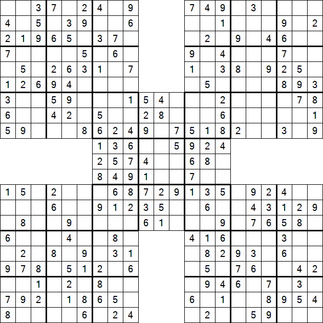 Samurai Sudoku - Easy
