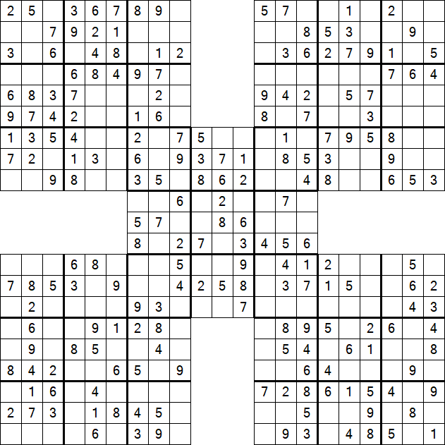 Samurai Sudoku - Easy