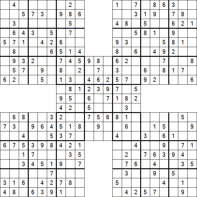 Samurai Sudoku - Easy