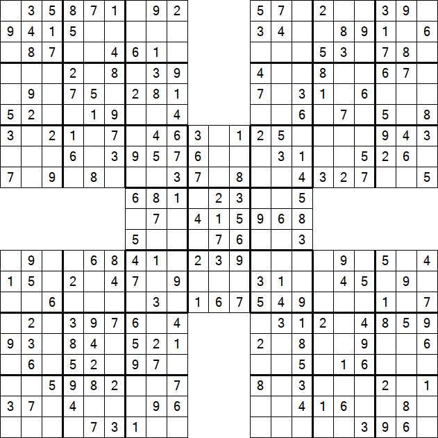 Samurai Sudoku - Easy
