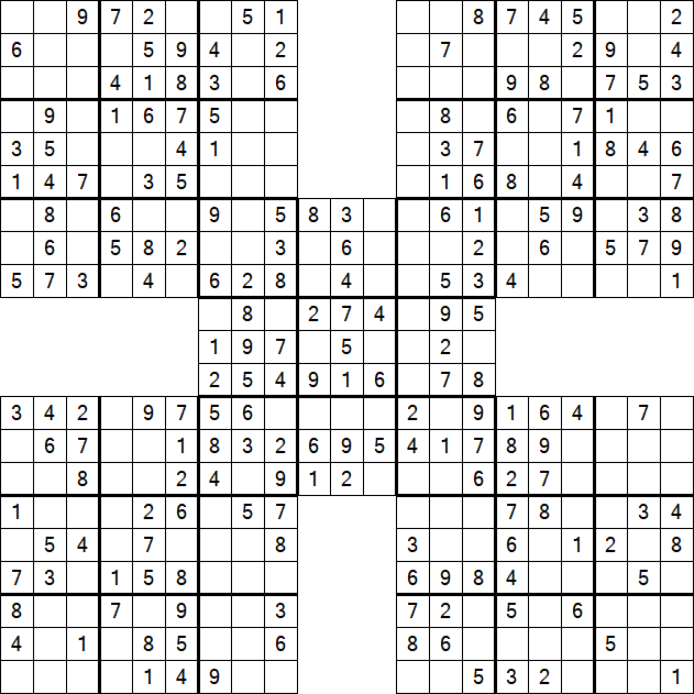 Samurai Sudoku - Easy