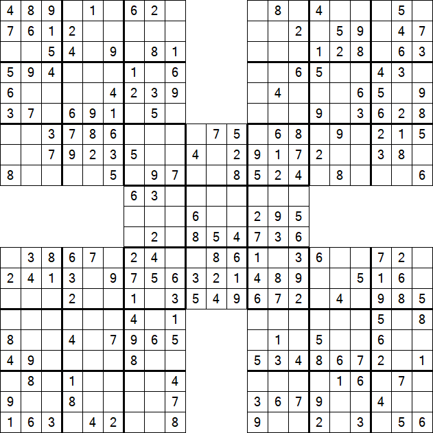 Samurai Sudoku - Easy