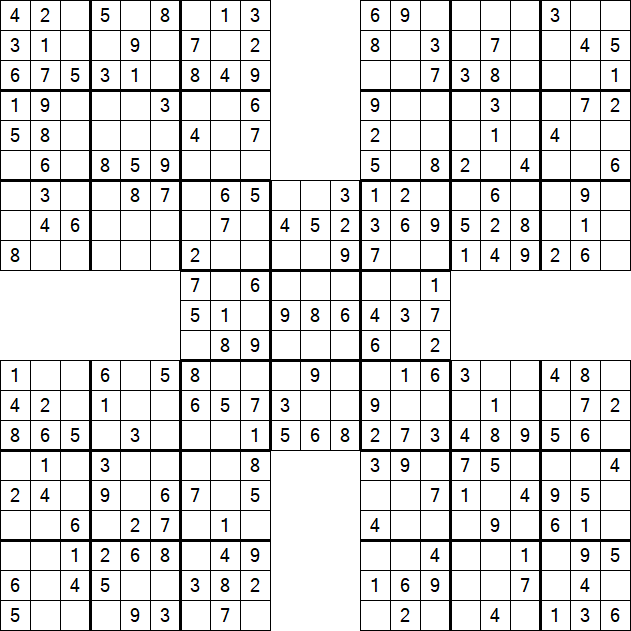 Samurai Sudoku - Fácil