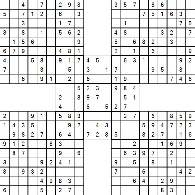 Samurai Sudoku - Easy