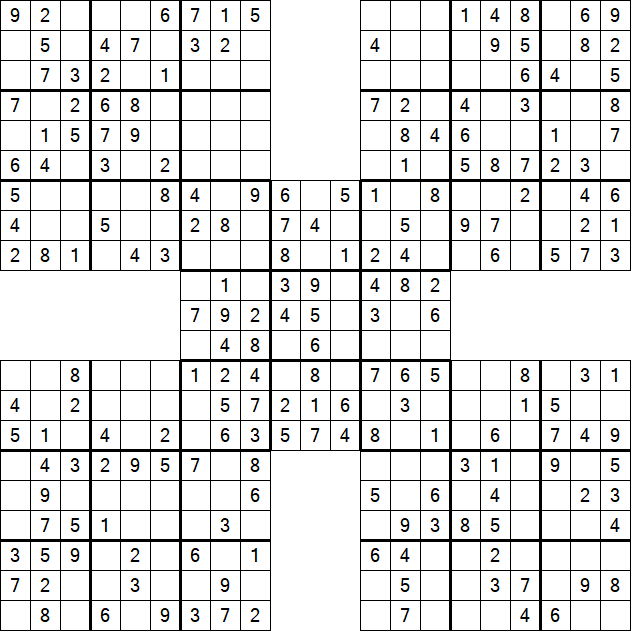 Samurai Sudoku - Easy
