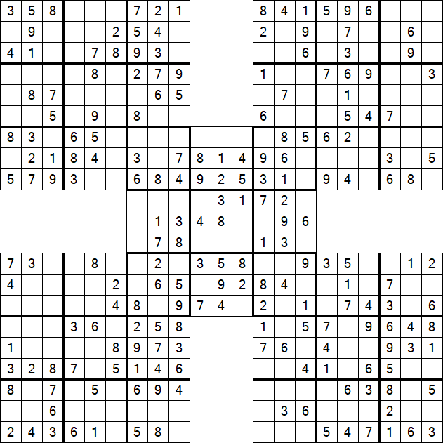 Samurai Sudoku - Easy