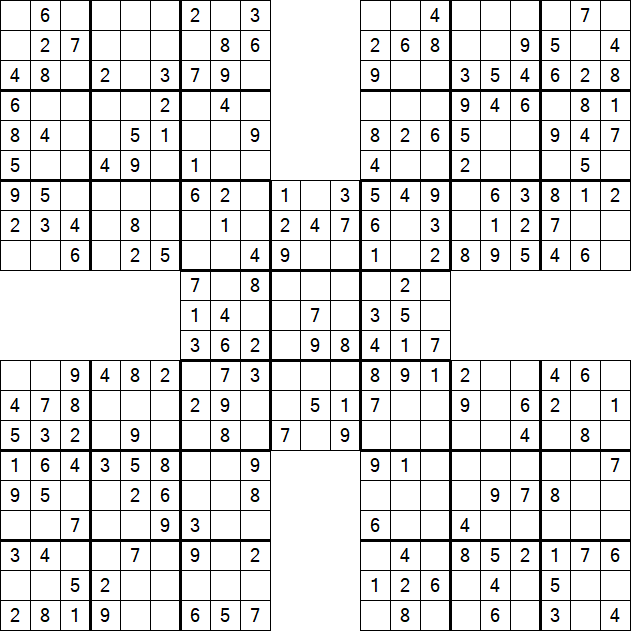 Samurai Sudoku - Easy