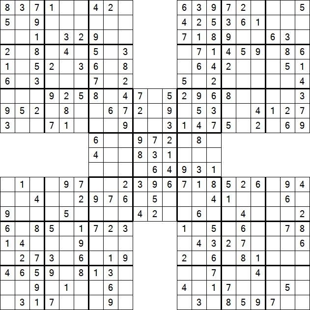 Samurai Sudoku - Easy