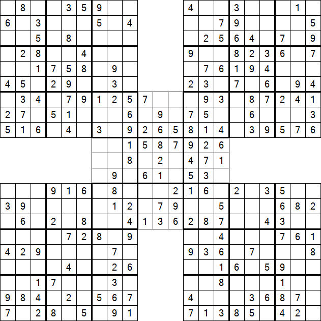 Samurai Sudoku - Easy
