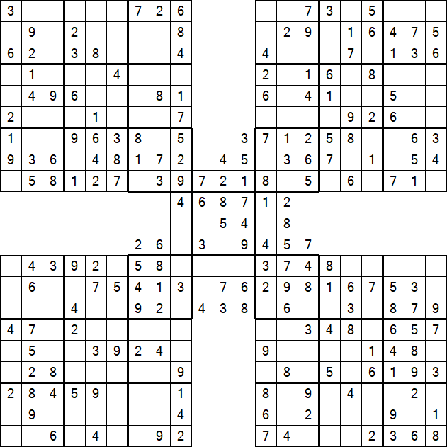 Samurai Sudoku - Easy