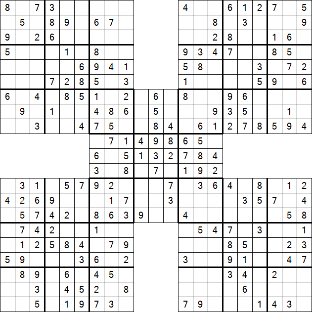 Samurai Sudoku - Easy