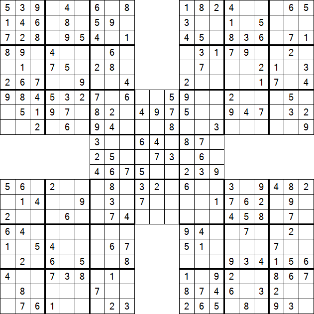Samurai Sudoku - Easy