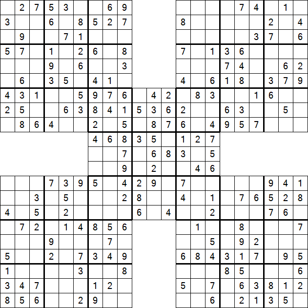 Samurai Sudoku - Easy