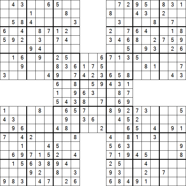 Samurai Sudoku - Easy