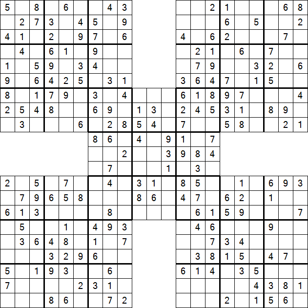 Samurai Sudoku - Easy