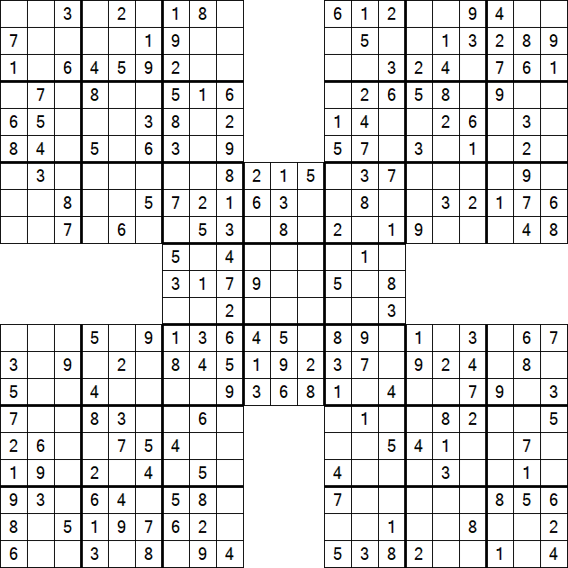 Samurai Sudoku - Einfach