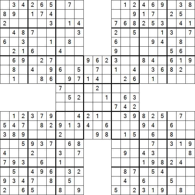 Samurai Sudoku - Einfach