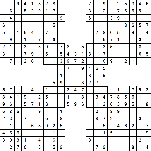 Samurai Sudoku - Einfach