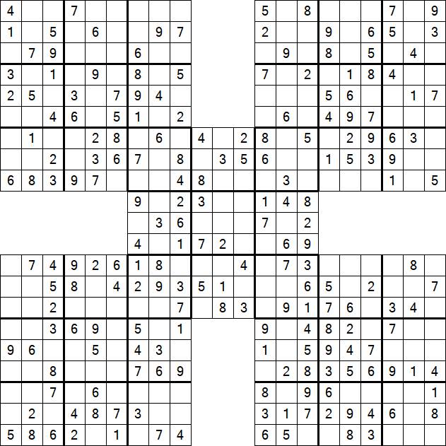 Samurai Sudoku - Einfach