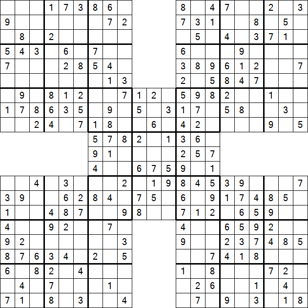 Samurai Sudoku - Simple
