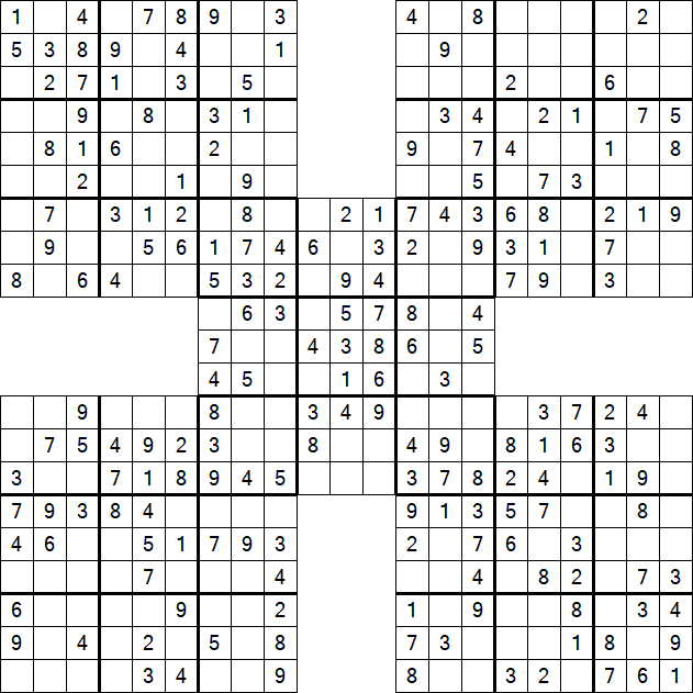 Samurai Sudoku - Simple