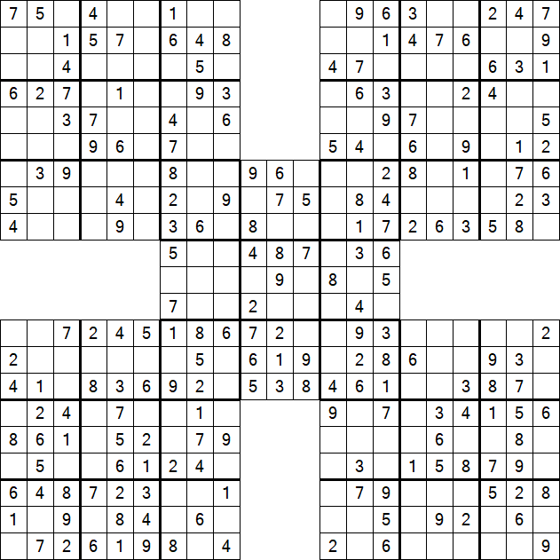 Samurai Sudoku - Simple