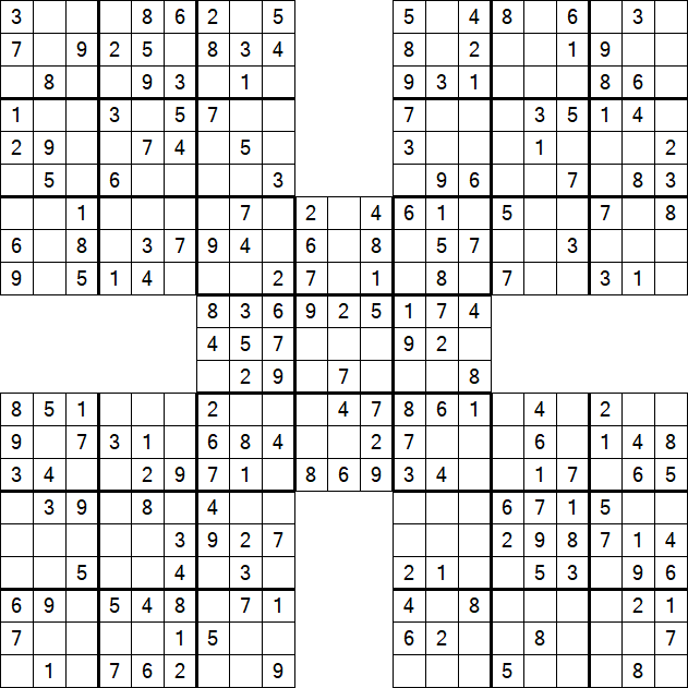 Samurai Sudoku - Simple