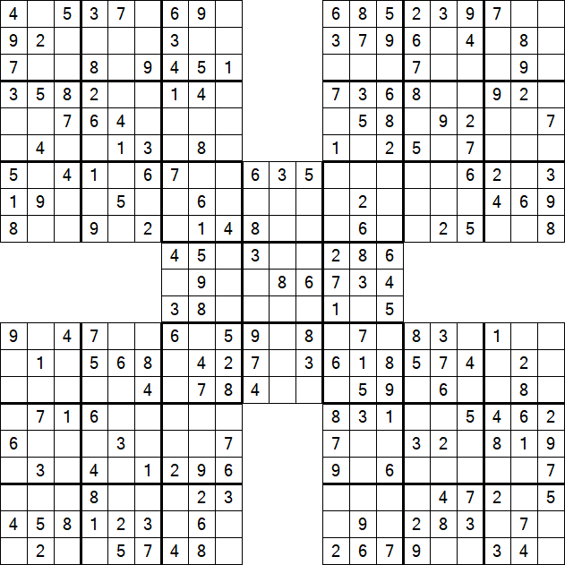 Samurai Sudoku - Simple