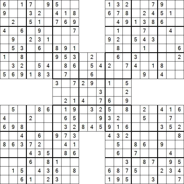 Samurai Sudoku - Einfach