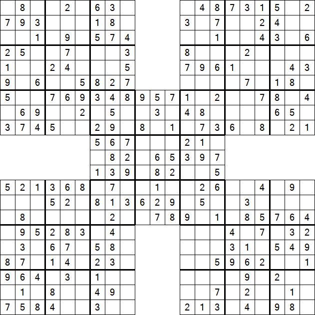 Samurai Sudoku - Einfach