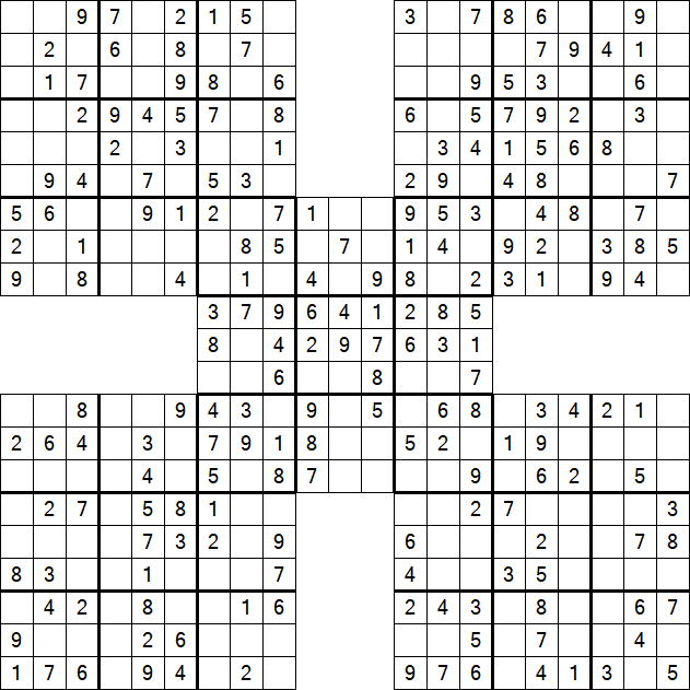 Samurai Sudoku - Einfach