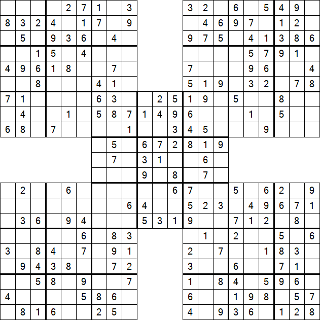 Samurai Sudoku - Einfach