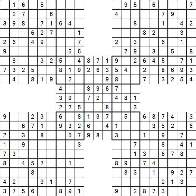 Samurai Sudoku - Einfach