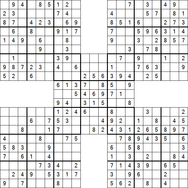 Samurai Sudoku - Einfach