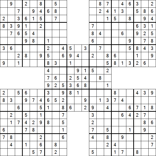 Samurai Sudoku - Einfach