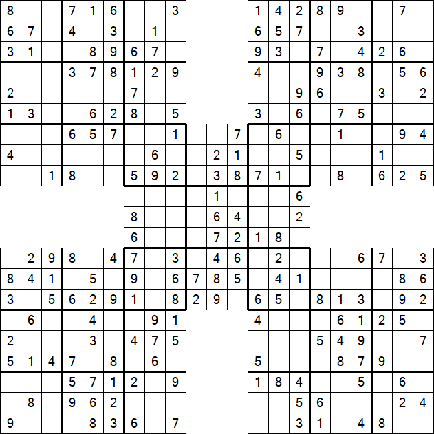 Samurai Sudoku - Einfach