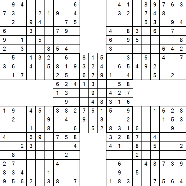 Samurai Sudoku - Einfach