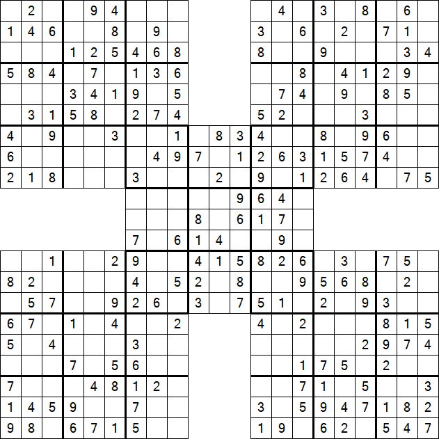 Samurai Sudoku - Einfach