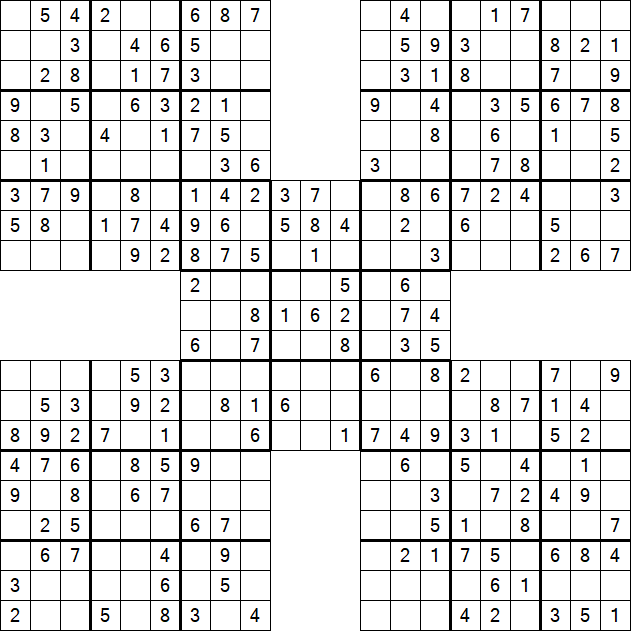 Samurai Sudoku - Einfach