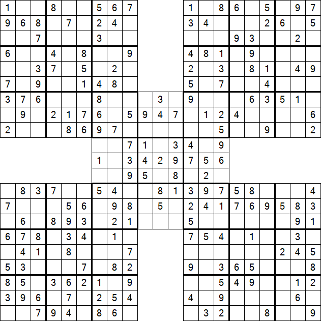 Samurai Sudoku - Einfach