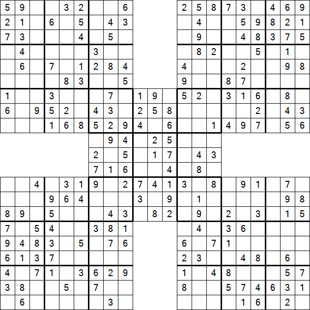 Samurai Sudoku - Einfach