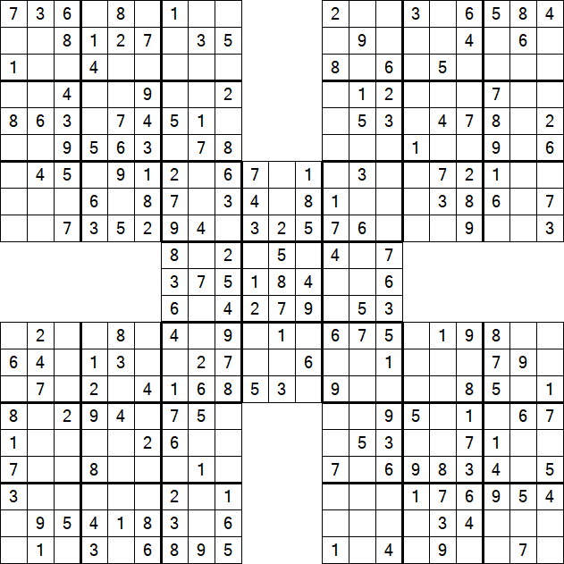 Samurai Sudoku - Einfach