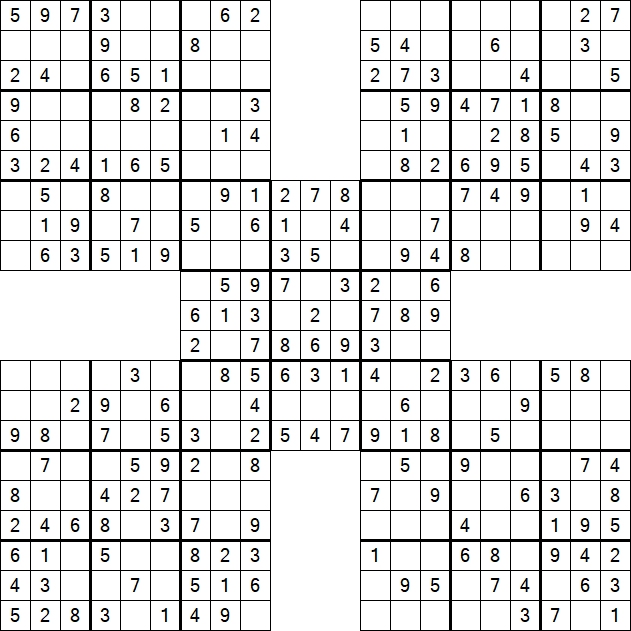 Samurai Sudoku - Einfach