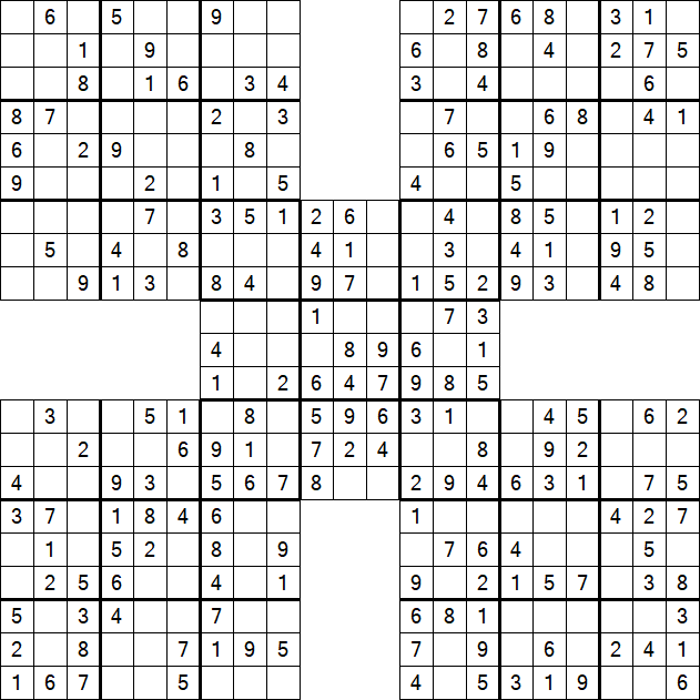 Samurai Sudoku - Einfach