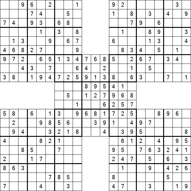 Samurai Sudoku - Einfach