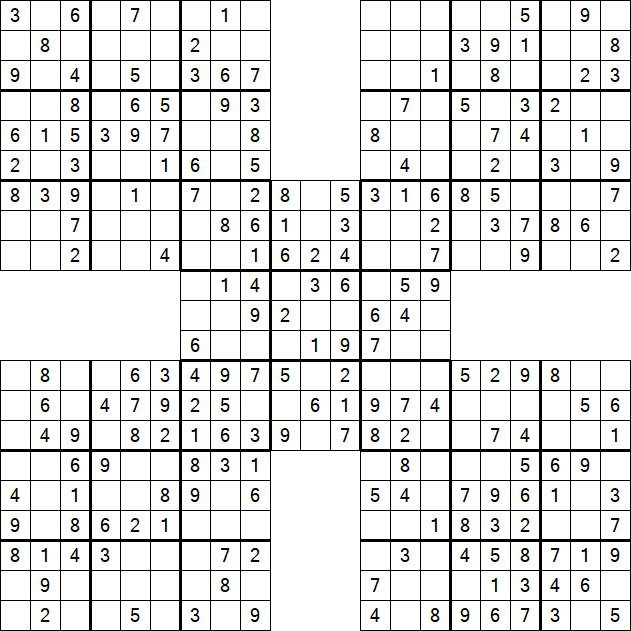 Samurai Sudoku - Einfach