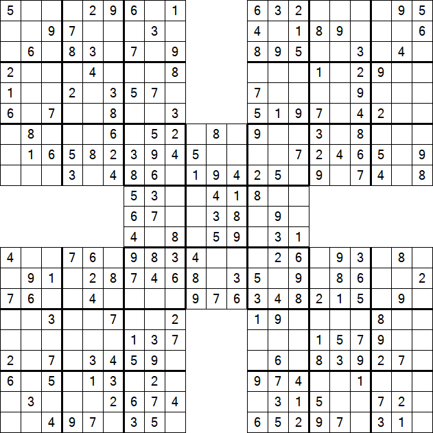 Samurai Sudoku - Einfach